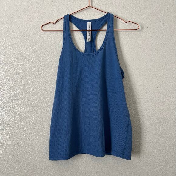 Lorna Jane racerback active tank top cotton blend mesh blue - Picture 1 of 6